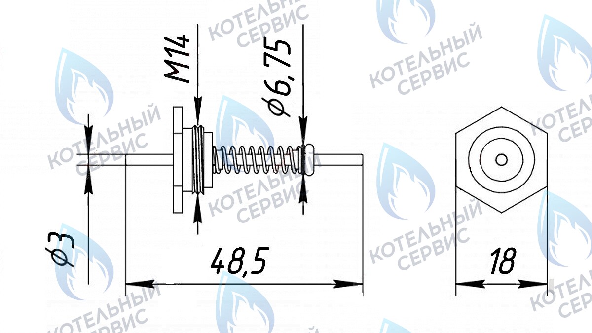 3030 Шток Ø3мм M14 в Санкт-Петербурге