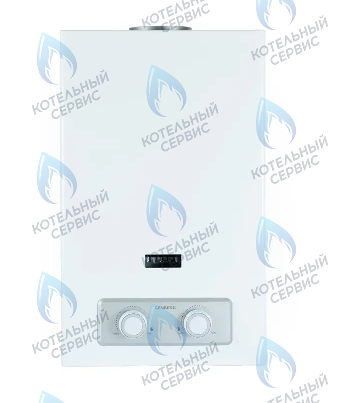 510.01 Газовый водонагреватель проточный GENBERG PIEZO 10л, (белый) в Санкт-Петербурге