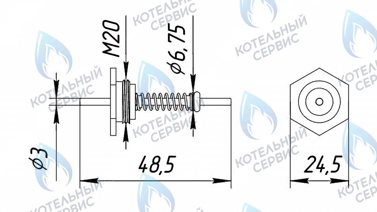 3047 Шток Ø5мм M20 в Санкт-Петербурге