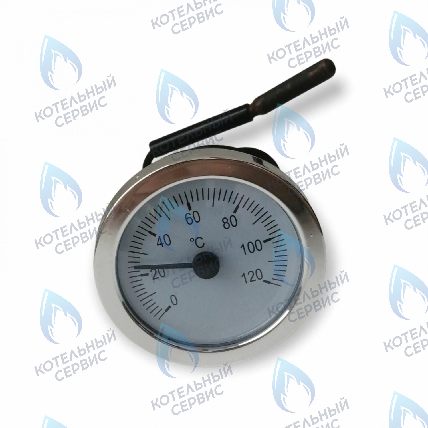 ST002 Термометр капиллярный (круглый хромированное кольцо) Ø52мм,  L=550мм, 0-120С в Санкт-Петербурге