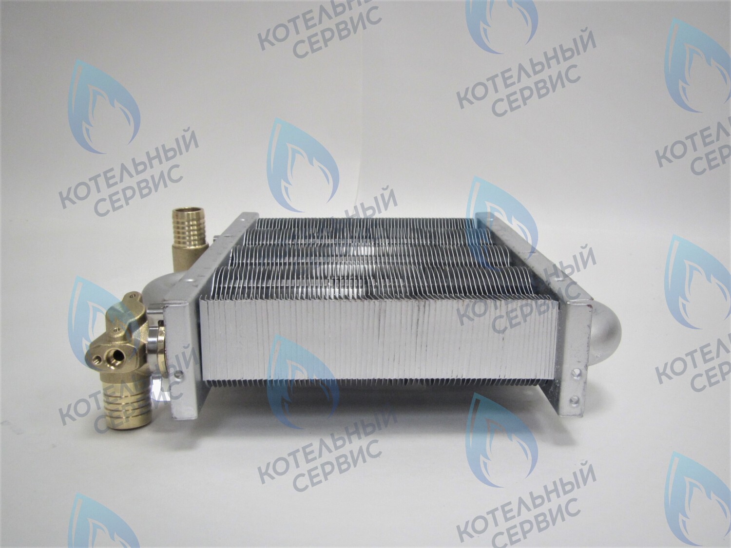 EM021-142-Фитинг-Комп Теплообменник первичный основной (с фитингами) 142мм 67 FIN (100 HSG/ICH/MSC) DAEWOO в Санкт-Петербурге