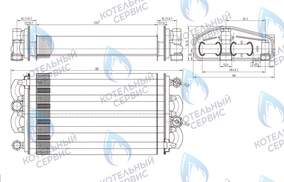 C40.132 Теплообменник битермический FONDITAL Victoria Compact CTN 24 / NOVA FLORIDA Vela Compact CTN 24 AF в Санкт-Петербурге