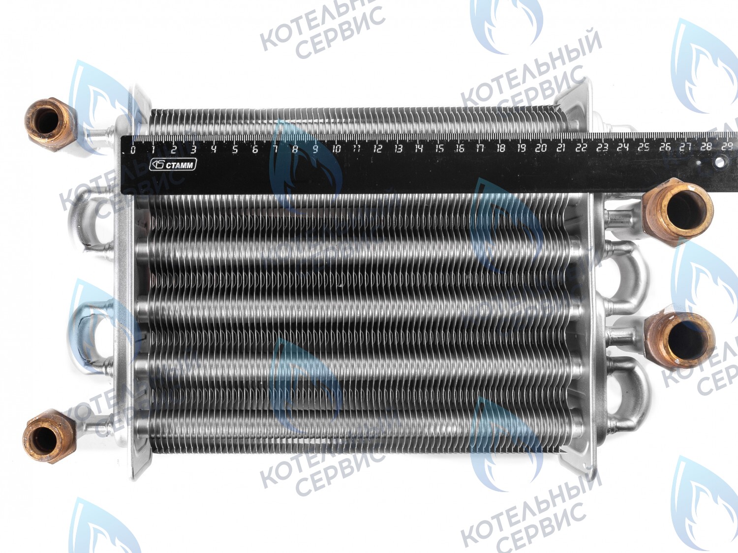 EB044-230 Теплообменник битермический 230мм 223мм (наружный-внутренний) KoreaStar Ace 24 (KS90263870), Ferroli Domina PRO 24 (398063870) в Санкт-Петербурге