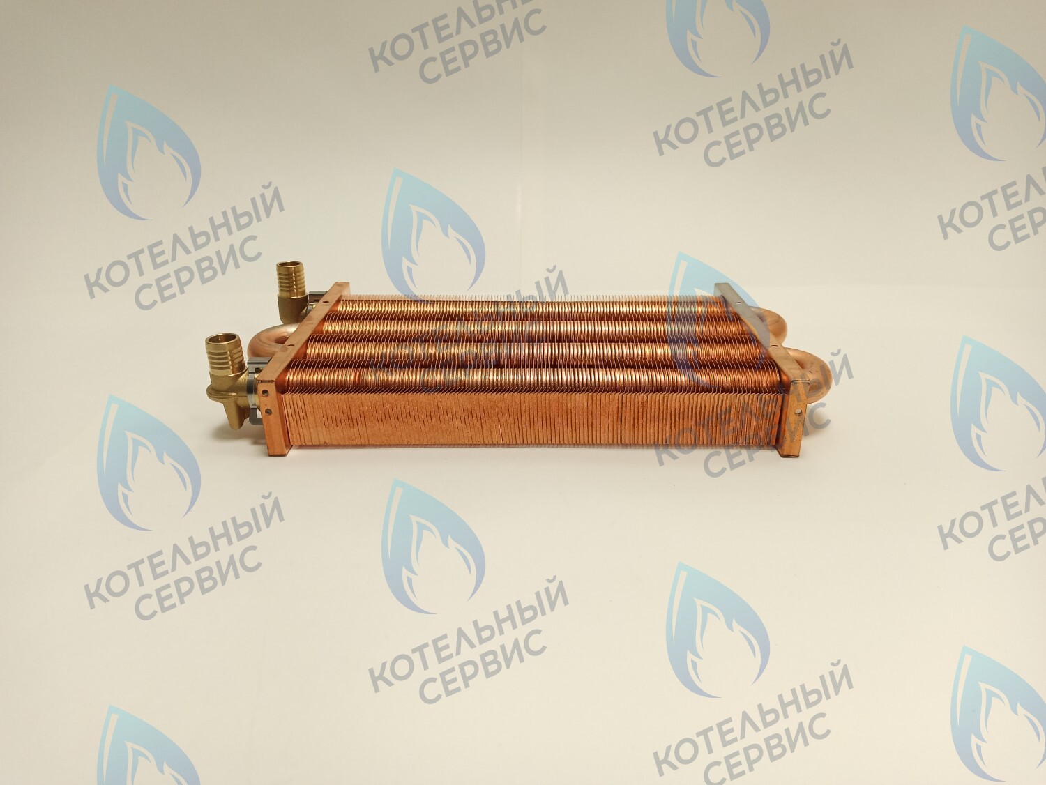 EM021-280-02-Фитинг-Комп Теплообменник отопления медный с фитингами (280 мм) 122 FIN (250-300MSC) DAEWOO в Санкт-Петербурге
