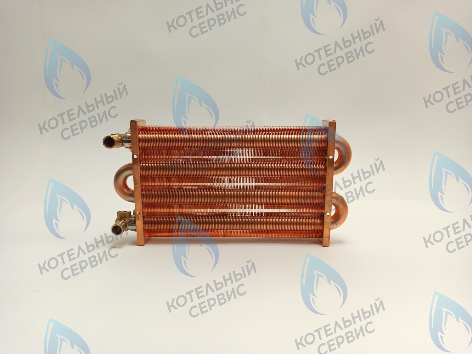 EM021-280-02-Фитинг-Комп Теплообменник отопления медный с фитингами (280 мм) 122 FIN (250-300MSC) DAEWOO в Санкт-Петербурге