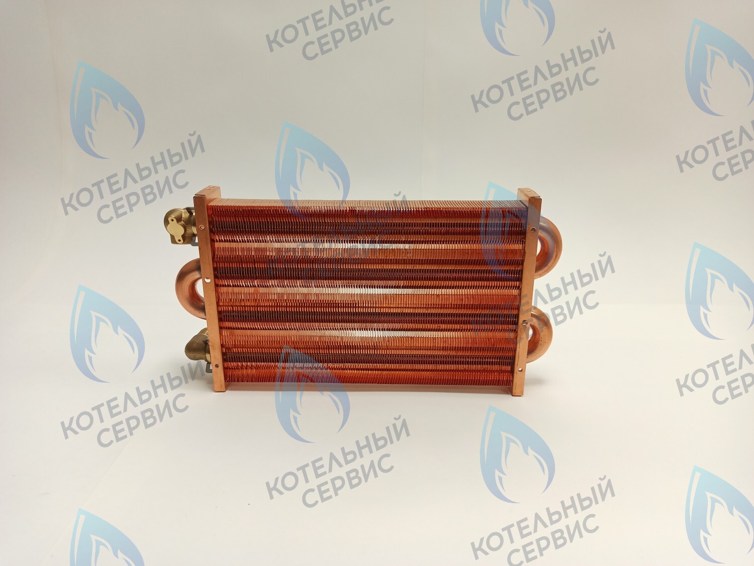 EM021-280-02-Фитинг-Комп Теплообменник отопления медный с фитингами (280 мм) 122 FIN (250-300MSC) DAEWOO в Санкт-Петербурге
