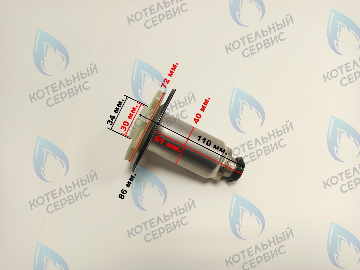 PPR-W30CW-40LONG ОРИГИНАЛ Втулка ротор насоса (по часовой стрелке) WILO 15/7 (втулка 40мм, длинная 90мм, колесо 72/30мм) FONDITAL в Санкт-Петербурге