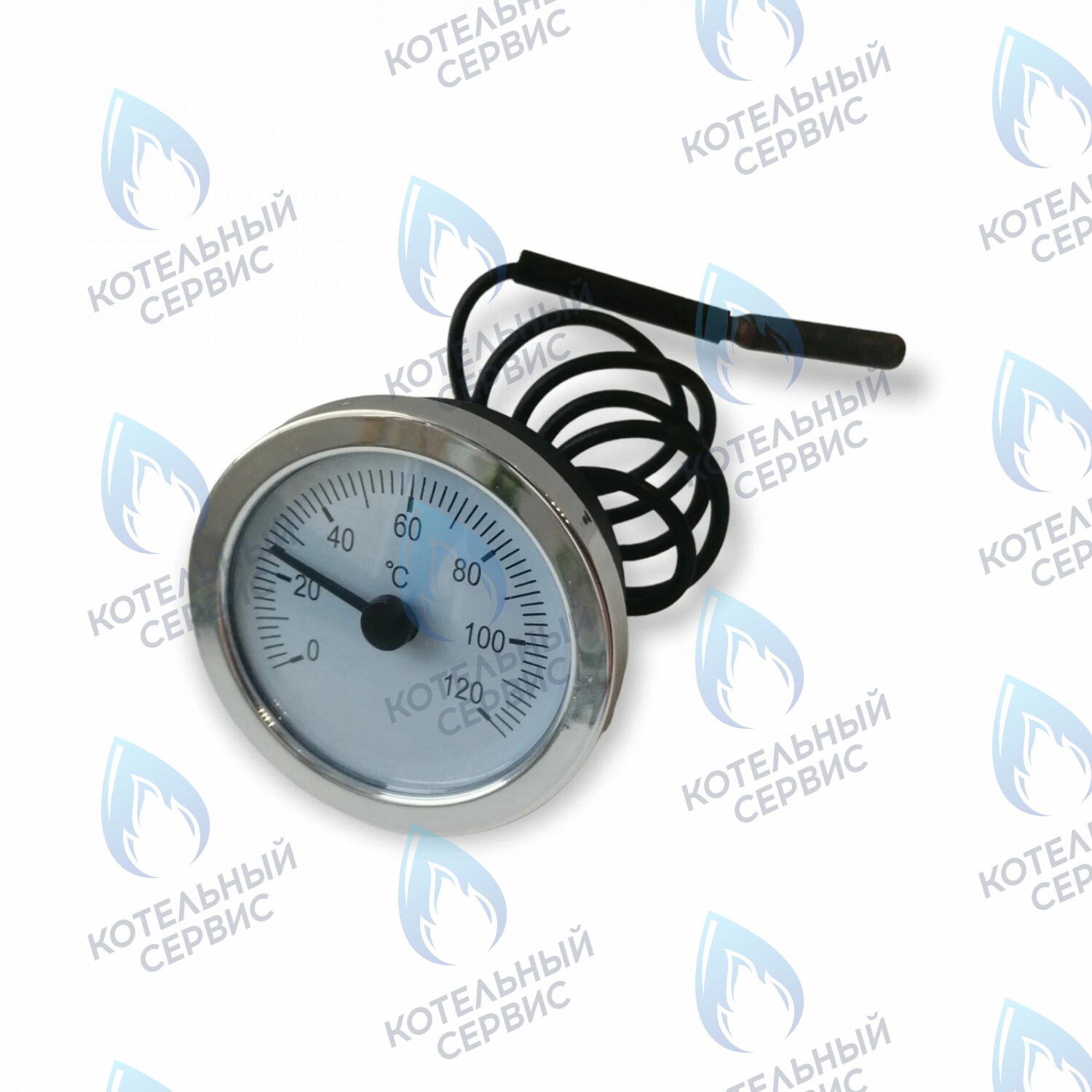 ST002 Термометр капиллярный круглый хромированное кольцо d 52 мм,  длина капилляра 550 мм, 0-120С в Санкт-Петербурге